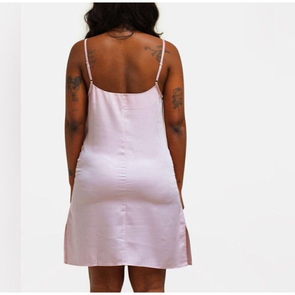 NWT Silky Bamboo Slip Dress Rose Pink Soft Cooling Fabric Sizes S,L - Picture 4 of 7